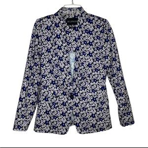 NEW Wildfang Ultimate Tux Blazer Floral Blue Jacket Small